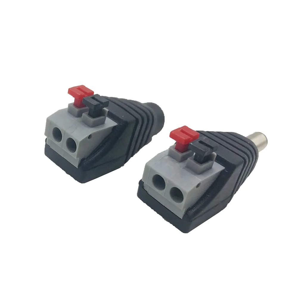 

DC Male Female Jack Connector Plug Adapter Tool-free installation Apply to 3528 5050 Single Color LED Strip Light CCTV Camera