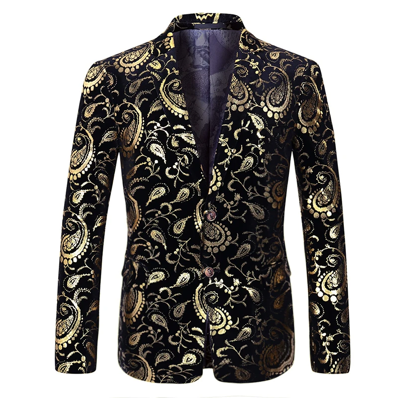 YUNCLOS 2019 Paisley Bronzing Men's Suit Blazer Slim Fit Suit Jacket For Men High Quality Casual Wedding Party Male Blazers YUNCLOS 2019 Paisley Bronzing Men's Suit Blazer Slim Fit Suit Jacket For Men High Quality Casual Wedding Party Male Blazers