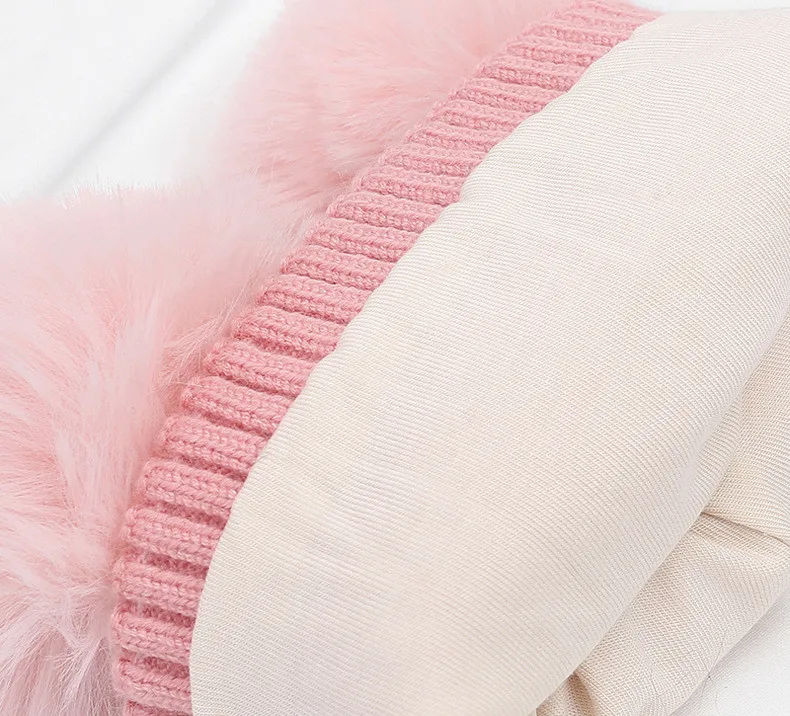  New Double Ball Baby Hat Wool Children Hat 2018 Baby Hat Autumn And Winter Warm Korean Version Knitted Solid Color Hats GCG48 (1)