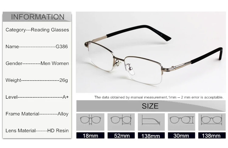 SWOKENCE+ от 0,5 до+ 4,0 небьющиеся очки для чтения для мужчин и женщин, качественные брендовые металлические очки с полуоправой для дальнозоркости, очки против усталости G386
