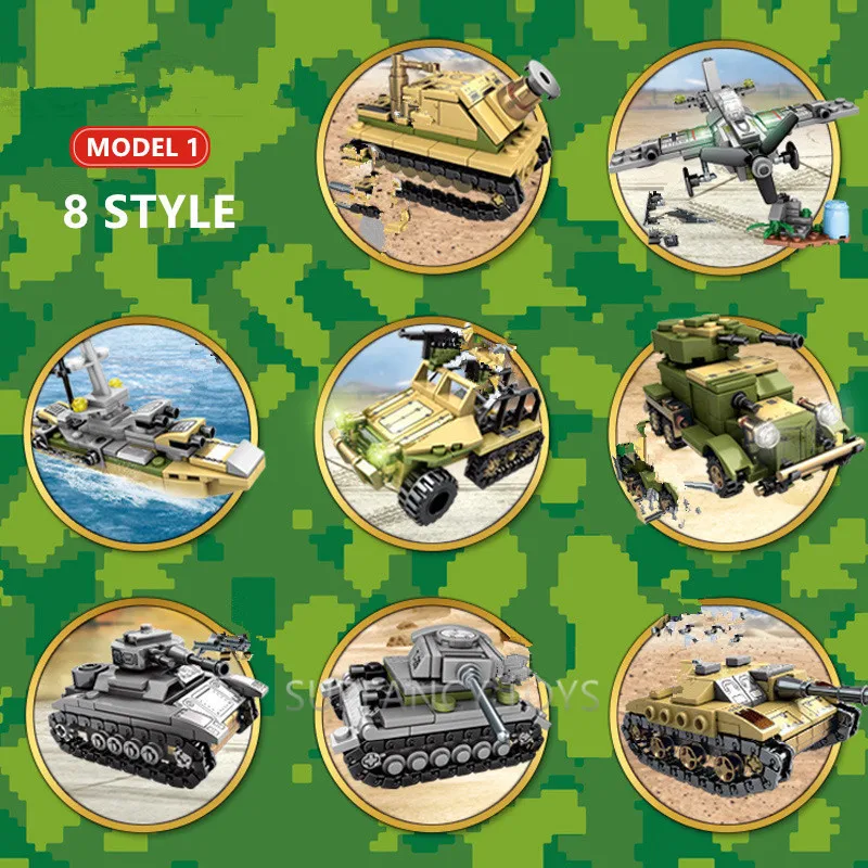 1061Pcs Military Tank Empires of Steel Technic Bricks Army LegoINGs Playmobil Building Blocks War Chariot Soldiers DIY Kids Toys