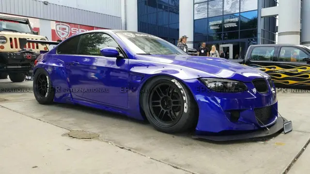 FRP передняя губа для BMW E92 M3 PD стиль широкий корпус Стекло волокно передний бампер для губ комплект настройки отделка часть для E92 M3 Racing