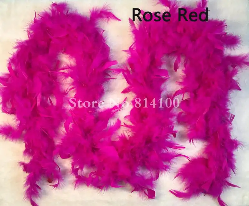 

Rose Red Fuchsia Chicken Feather Strip Turkey Feather Boa clothing accessories Clothing sewing supplies fabrics scary 2yard/lot