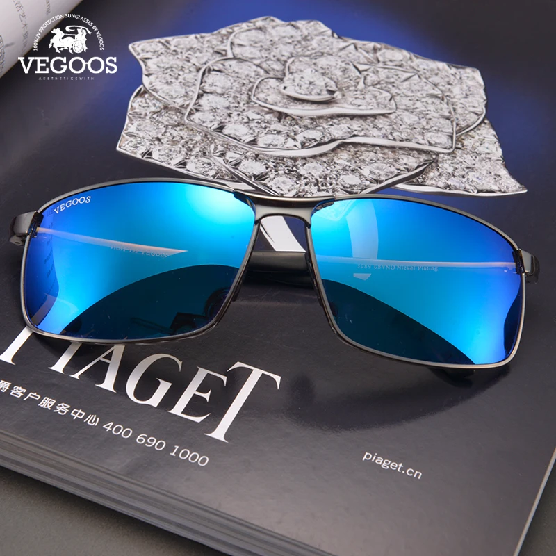 

VEGOOS Rectangular Sunglasses for Men Polarized UV400 Protection Sports Driving Fishing Metal Frame Square Sun Glasses #3089