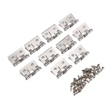 10Pcs Spring Loaded Stainless Steel Butt Hinges for Furniture Cabinet Door Drawer Jewelry Wood Box Decorative Mini Hinge 26*31mm bqlzr metal decorative bronze mini spring hinges replacement for jewelry box pack of 20