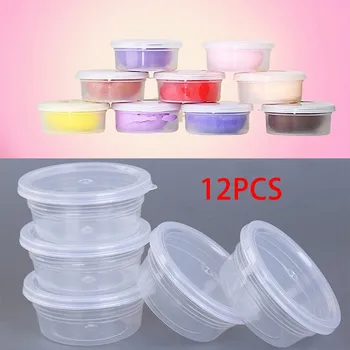 

New 12 Pc Slime Storage Containers Foam Ball Storage Cups Containers With Lids 6.8 cm * 5.5cm *2.8cm
