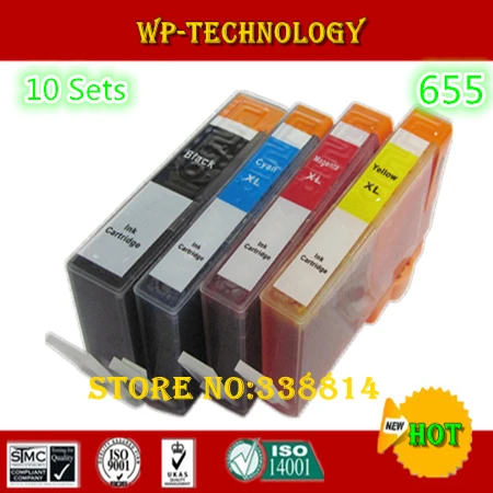 

[ 10 sets ] Compatible Ink cartridge suit for Hp655 hp 655 , suit for HP 3525 4615 4625 5525 6520 6525 , with Chip ,full ink