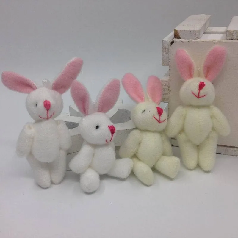 Cute Mini Joint Rabbit Plush Toys Cartoon Bunny Dolls DIY Rabbits Wedding Party Bouquet Doll 6cm 50pcslot (3)