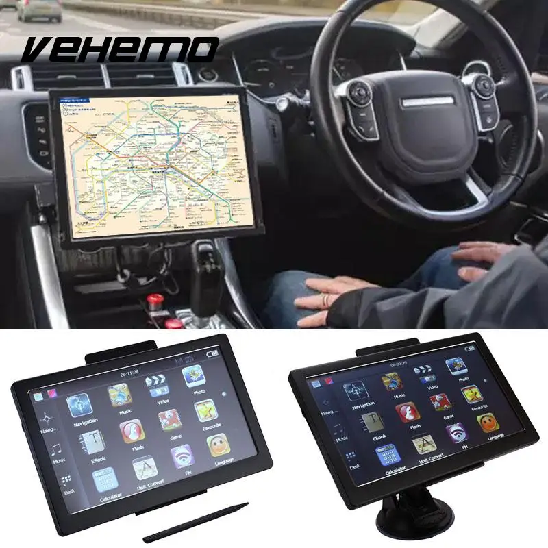 Автомобилей грузовых автомобилей gps голосовые подсказки навигационное устройство 7 дюймов Сенсорный экран вспышка Многоязычный интерфейс