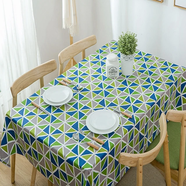 Geometric Pattern Luxury Table Cover Wedding Triangular Green Geometric Pattern Luxury Table Cover Wedding Triangular Green Printed Cotton Thicking Cloth Home Party Decor