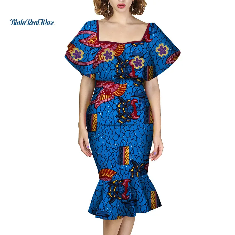 Женская одежда африканские платья для женщин принт драпированные платья Vestidos Базен Riche Африканский Анкара Свадебные платья WY4169