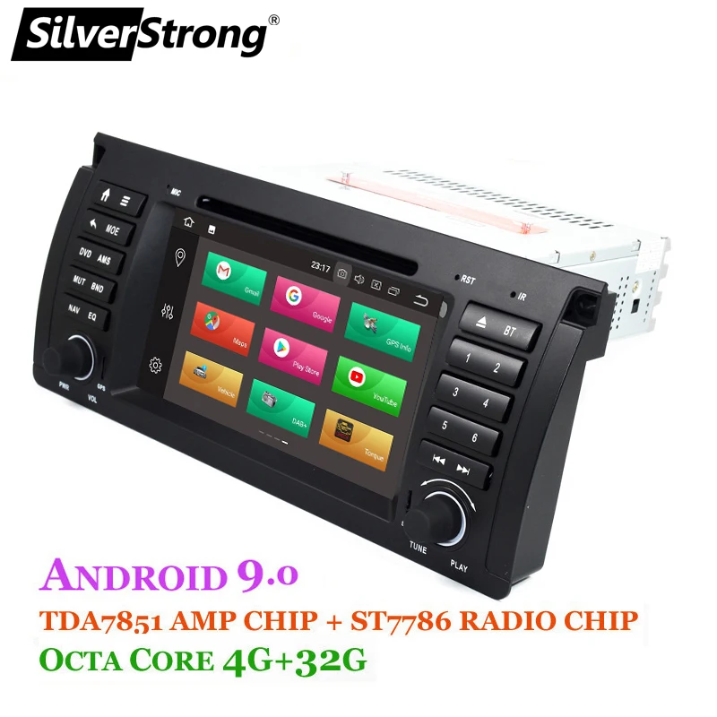 Best SilverStrong Android9.0 One Din IPS 7inch Car DVD for BMW E53 E39 X5 with 4G RAM 32G ROM Car GPS Radio for E39 E53 X5 4