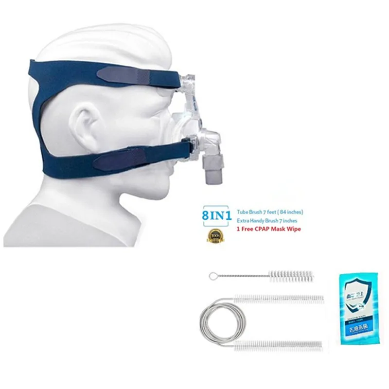 

CPAP Nasal Mask With Headgear For Sleep Apnea Anti Snoring & CPAP Cleanning Brush Kit Fits For Standard 22mm&19mm Diameter Tube