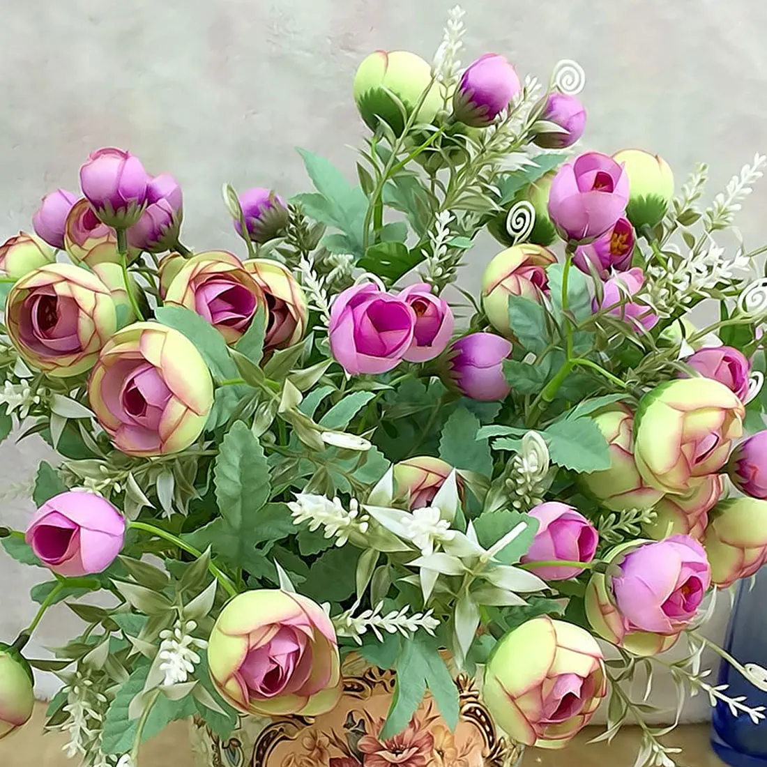 Buy 5 forks small silk fake cheap Flower Artificial