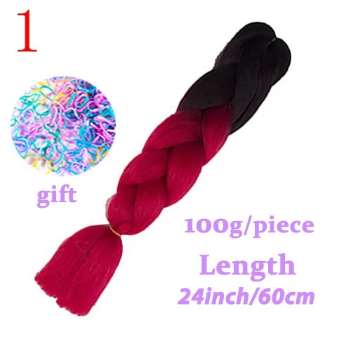 LISI волосы 24 дюйм плетение волос для наращивания Jumbo вязание крючком косы синтетические волосы стиль 100 г/шт. чистый блонд розовый зеленый - Цвет: T1B/613