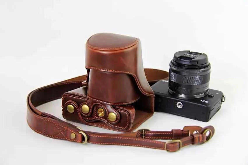Для Canon EOS M10 M100 демонтаж чехол батареи фото ретро из искусственной кожи цифровая камера защитная кожа сумки на плечо с ремешком