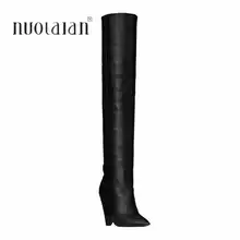 Brand Winter Women Boots Long Fur Warm Leather Thigh High Boots Fashion Over the Knee Motorcycle Boots High Heels Shoes Woman Brand Winter Women Boots Long Fur Warm Leather Thigh High Boots Fashion Over the Knee Motorcycle Boots High Heels Shoes Woman
