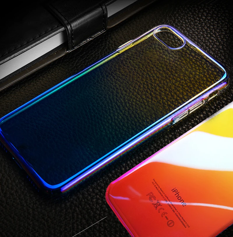 Чехол Boucho для телефона с градиентом Iphone X XS MAX XR 6 6s 7 8 Plus противоударные жесткие