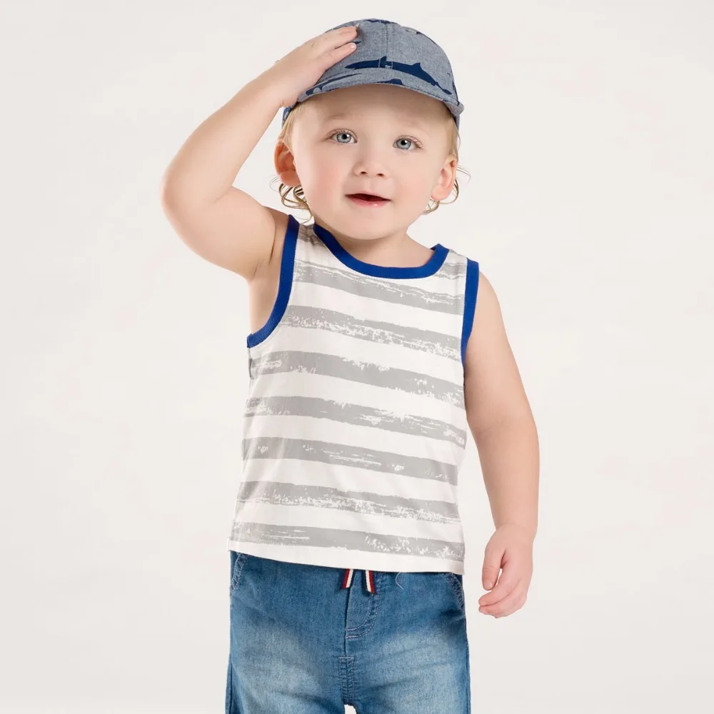 2016summer style100Cotton kid infant toddler baby boy sleeveless tee/t