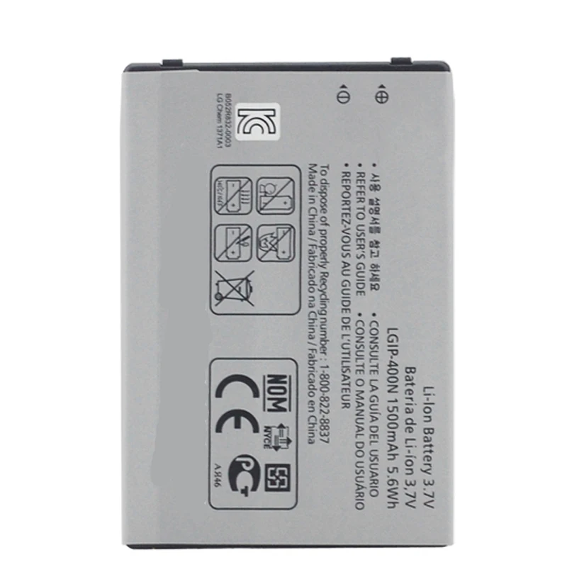Free ship 1500mAh Cell Phone Battery For LGIP 400N For LG GX500 GM750