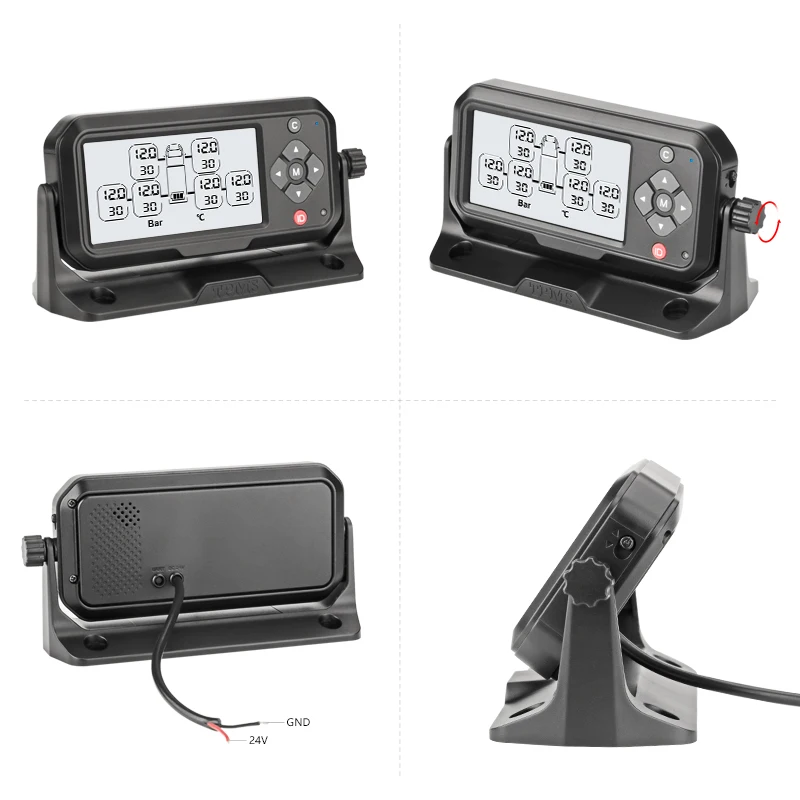 Truck TPMS Tyre Pressure Monitoring System Automotive Tire Failure Alarm Apparatus 6 External Sensors Tire Abnormal Temperature