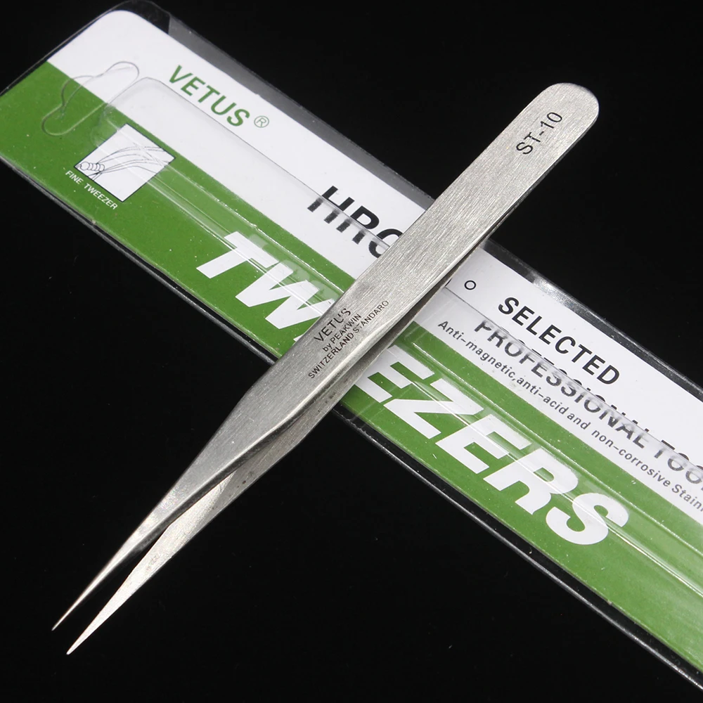 1PCS VETUS Stainless Steeltweezers Industrial Anti-static Tweezers watchmaker Repair Tools  ST-10/11/12/13/14/15