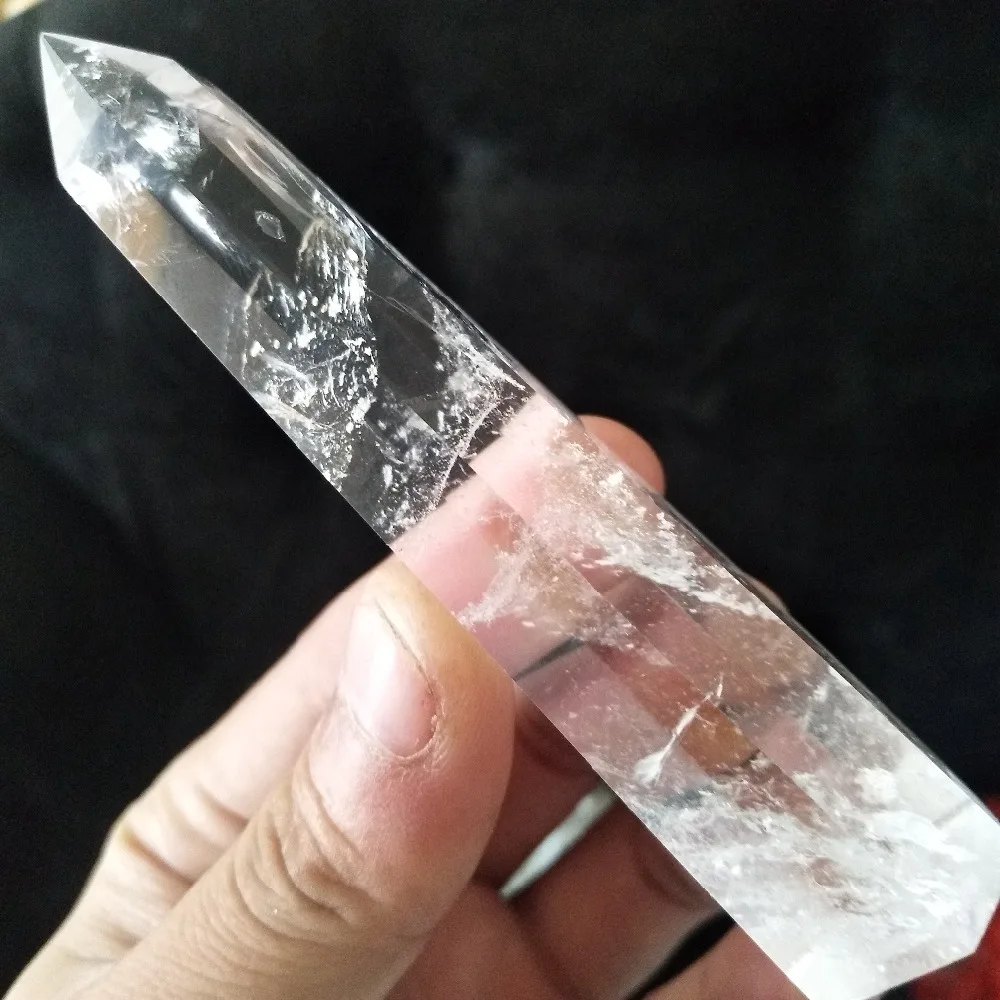 90mm 100mm Natural quartz crystal point feng shui chakra transparent crystal wand and healing crystals stones