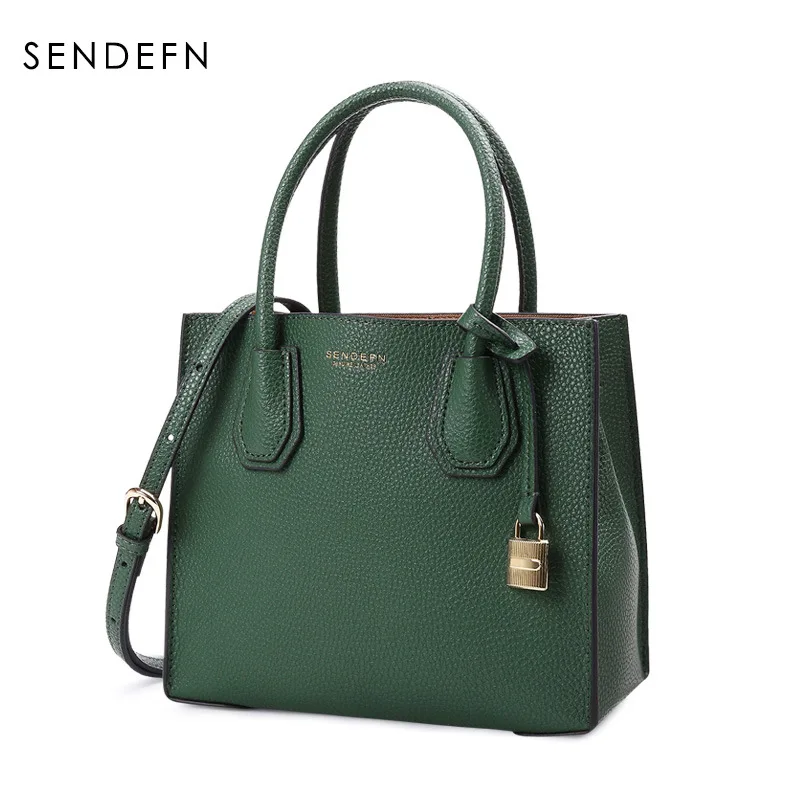 

SENDEFN Woman Handbags Genuine Leather Composite Bag Soft Cowhide Skin Female Shoulder Crossbody High Quality Natural Messenger
