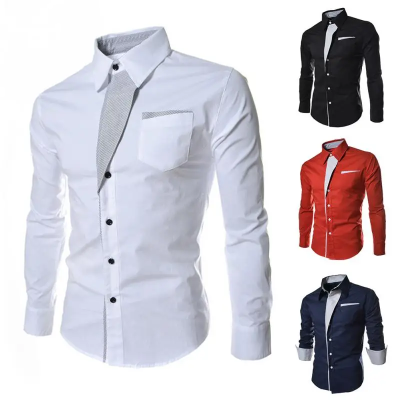 Высокое качество модные полоски разные цвета Стиль тонкая рубашка мужская Повседневная рубашка с длинным рукавом