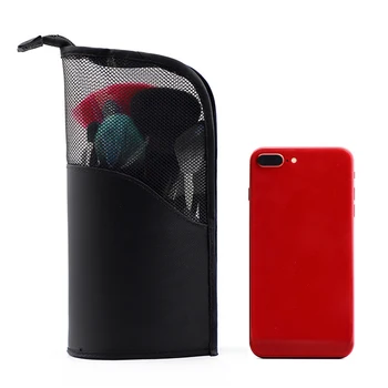

Travel Makeup Brush Holder Black Organizer Bag Cosmetic Zipper Pouch Stand New