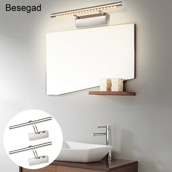 

Behogar 5W 21-LED Adjustable Stainless Steel Wall Washer Mirror Front Light Lamp with Switch for Home Hallway Closet Bathroom