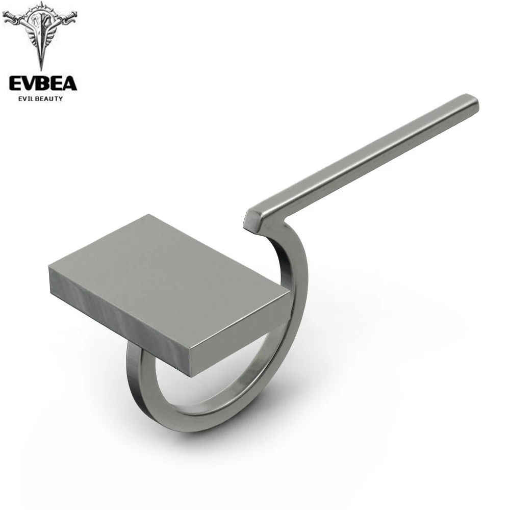 EVBEA Новый дизайн Геометрические модные панковские кольца для мужчин серебряного