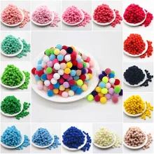 Pompon bola fofinha artesanal de 10mm, multicolor macia, pompom, cercadinho, para crianças, brinquedo, faça você mesmo, materiais de artesanato 100 peças de pçs