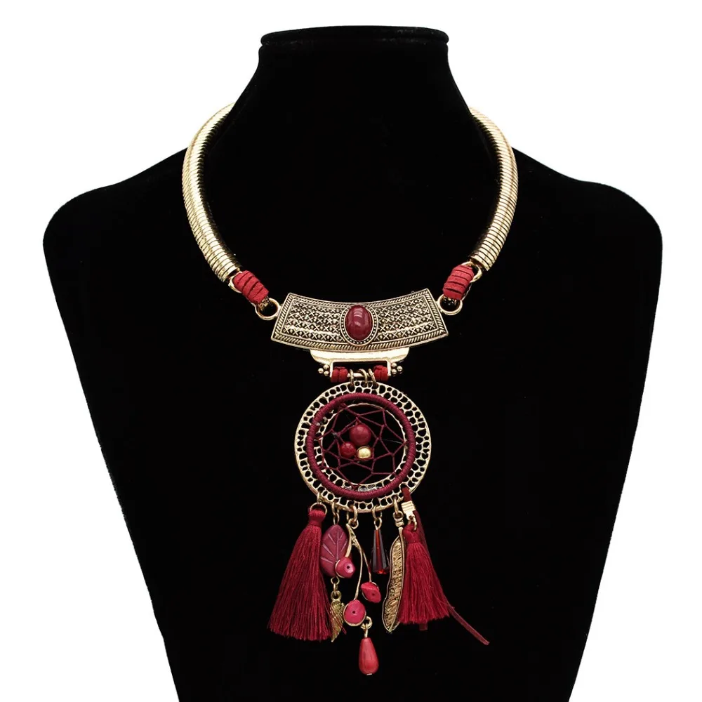 Лидер продаж 3 цвета египетского Винтаж моменты Очаровательная бахрома яркая подвеска с кисточками ожерелья для Для женщин Свадебная