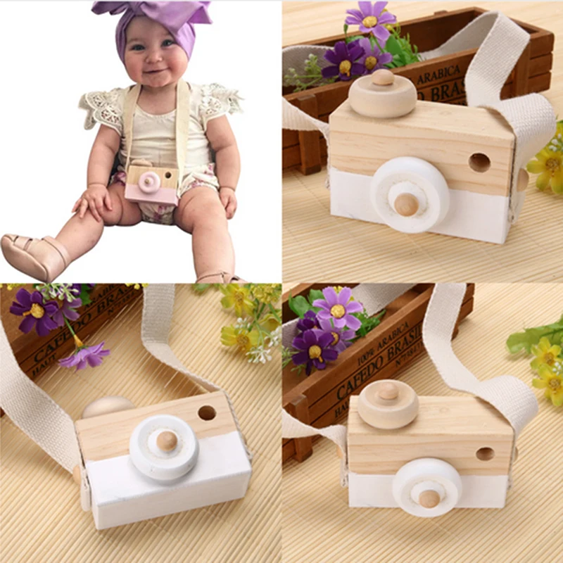 Симпатичная деревянная игрушка для малышей, креативная подвесная камера на шею, украшение для фотосъемки, детский игровой домик, Декор, игрушка в подарок