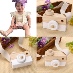 Appareil photo en bois pour enfants, jouet créatif, suspendu au cou, accessoire de photographie, décoration de maison, jouet cadeau 