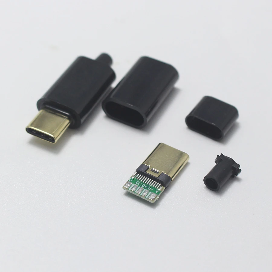 EClyxun 2 компл. Позолоченные OTG USB 3,1 5 P Тип C штекер сварки Тип USB-C 4 в 1 DIY ремонт кабель Зарядное устройство Разъем для телефона