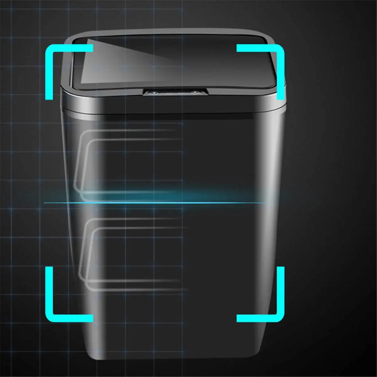 12L мусорное ведро с автоматическим датчиком умный сенсорный мусорный бак индукционный мусорный контейнер PP пластиковый экологически чистый мусорный ящик бытовой мусор черный