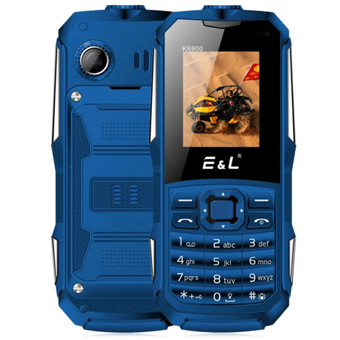 EL K6900 Quad Band Unlock CellPhone 1 77 Inch IP68 Waterproof Flashlight Function 2000mAh Battery 0