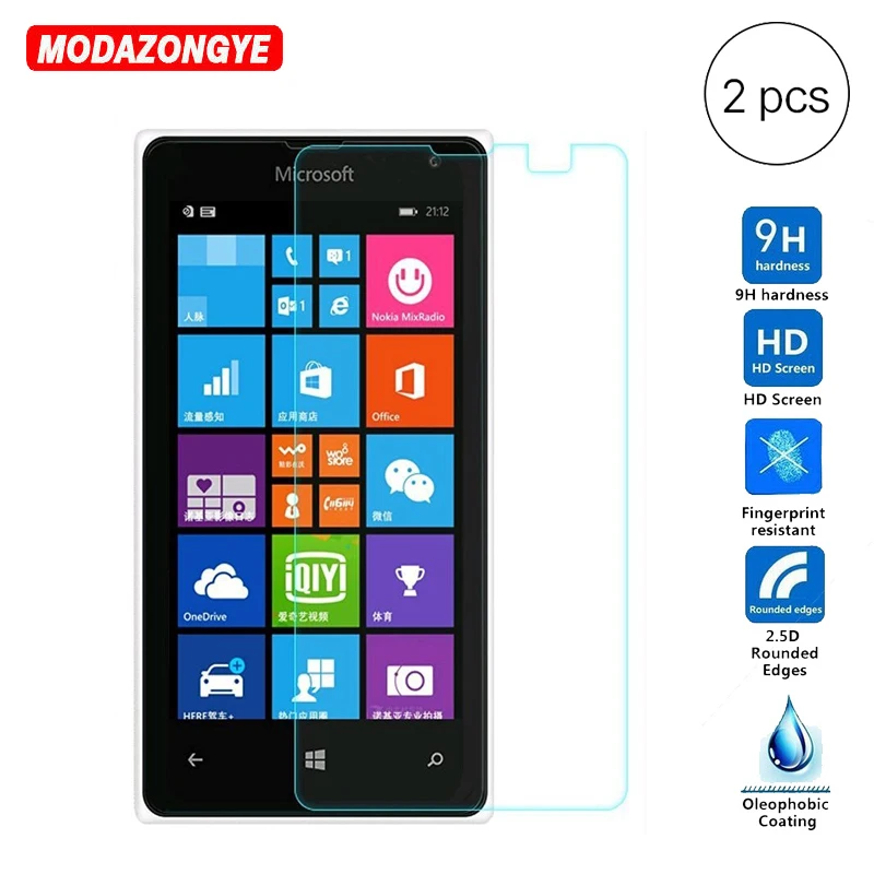 2 шт. закаленное стекло для Nokia Lumia 532 Защитная пленка экрана защитное Microsoft Dual Sim N532