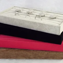 4 шт. бархат кольцо Дисплей лоток кольцо коробка для хранения серьги случае 4 цвета доступны