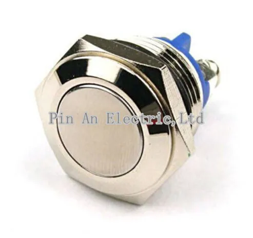 

16mm Anti-Vandal Momentary Stainless Steel Metal Push Button Switch Flat Top P