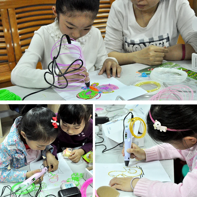 Dewang 3d печать рисунка пером для детей живопись pen с Бесплатным 220 М 22 Цветов НОАК Накаливания Дешевые 3D ручка