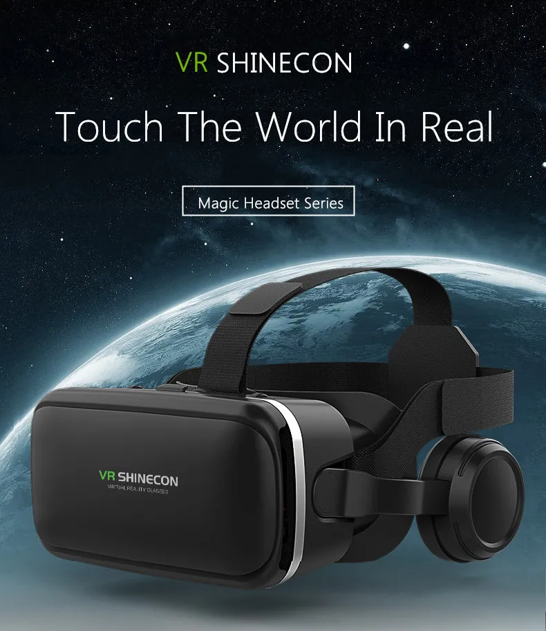 VR Shinecon 6,0 шлем 360 градусов стерео 3D очки виртуальной реальности коробка гарнитура шлем для 4,7-6,0 дюймов смартфон для Android