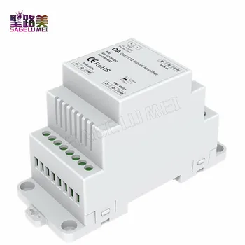 

DIN Rail DMX 512 Signal Amplifier DC5V 12V 24V input DMX Amplifier 1CH input 2CH output for led strip light DMX signal extender