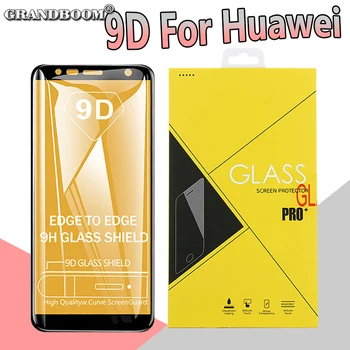 

1000pcs 9D Tempered Glass Full Cover For Huawei Nova 6 SE 5T 5i Y9 Y7 Y6 Pro P Smart Protective Screen Protector With Yellow Box