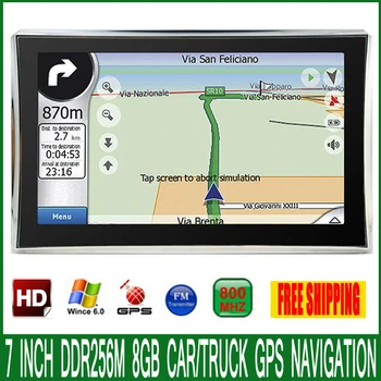 

7" 800*480 truck car GPS Navigation with sunshade MTK windows CE 6.0 800Mhz FM Transmitter DDR 256M 8GB vehicle gps navigator