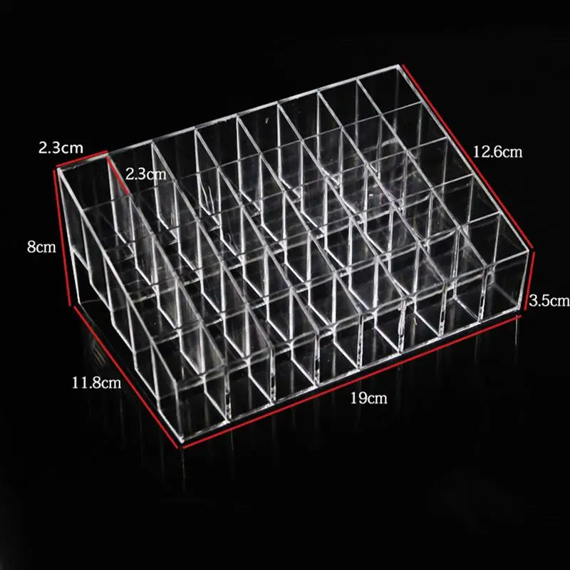 40 сеток трапециевидный прозрачный акриловый макияж дисплей помада Стенд Чехол Органайзер, держатель для косметики ювелирные изделия лаки для ногтей ящики для хранения