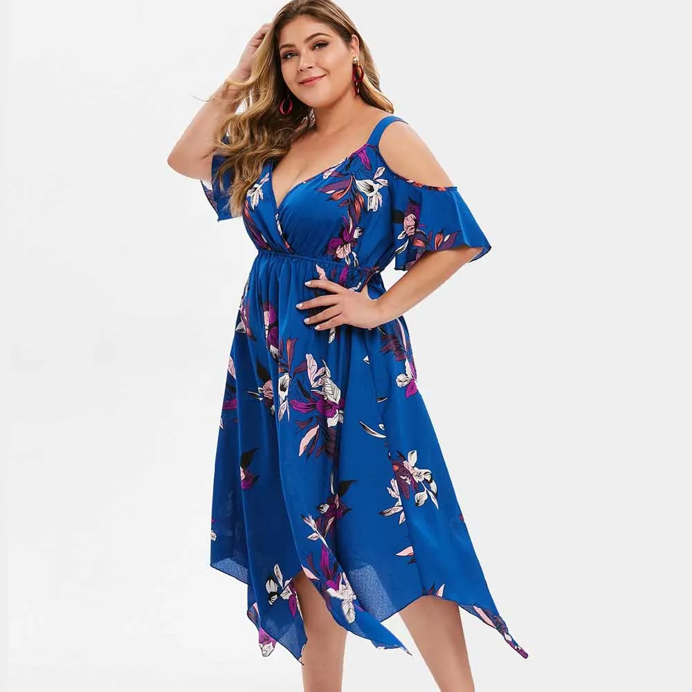 Wipalo размера плюс с коротким рукавом летнее пляжное платье в стиле бохо с открытыми плечами платье с платком цветочный принт женское платье Vestidos Femme