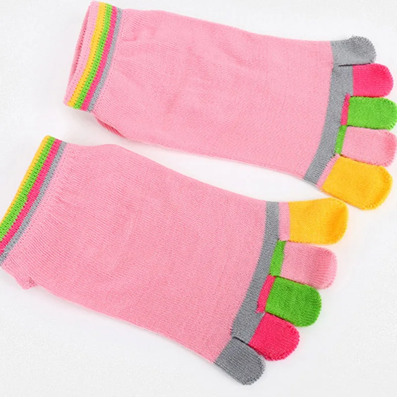 Радужные носки для йоги женские спортивные носки для пилатеса хлопковые носки для фитнеса и пилатеса спортивные Нескользящие Дышащие носки с пальцами Йога meias